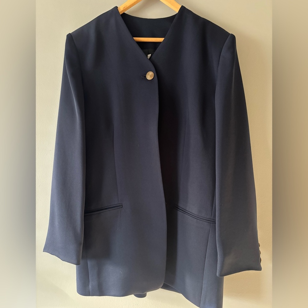 Vintage 90’s MXM Classic Navy Blazer with Gold Button